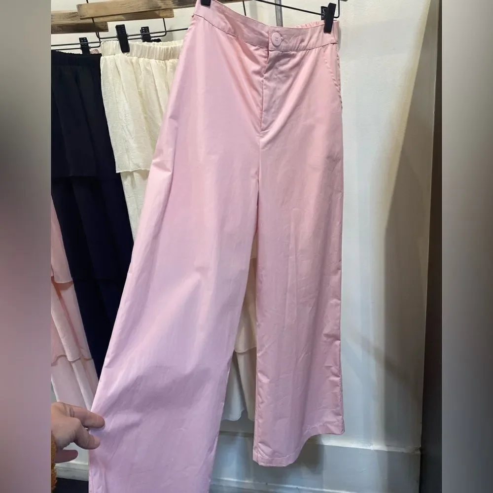 HERSY baby pink straight pants NEW